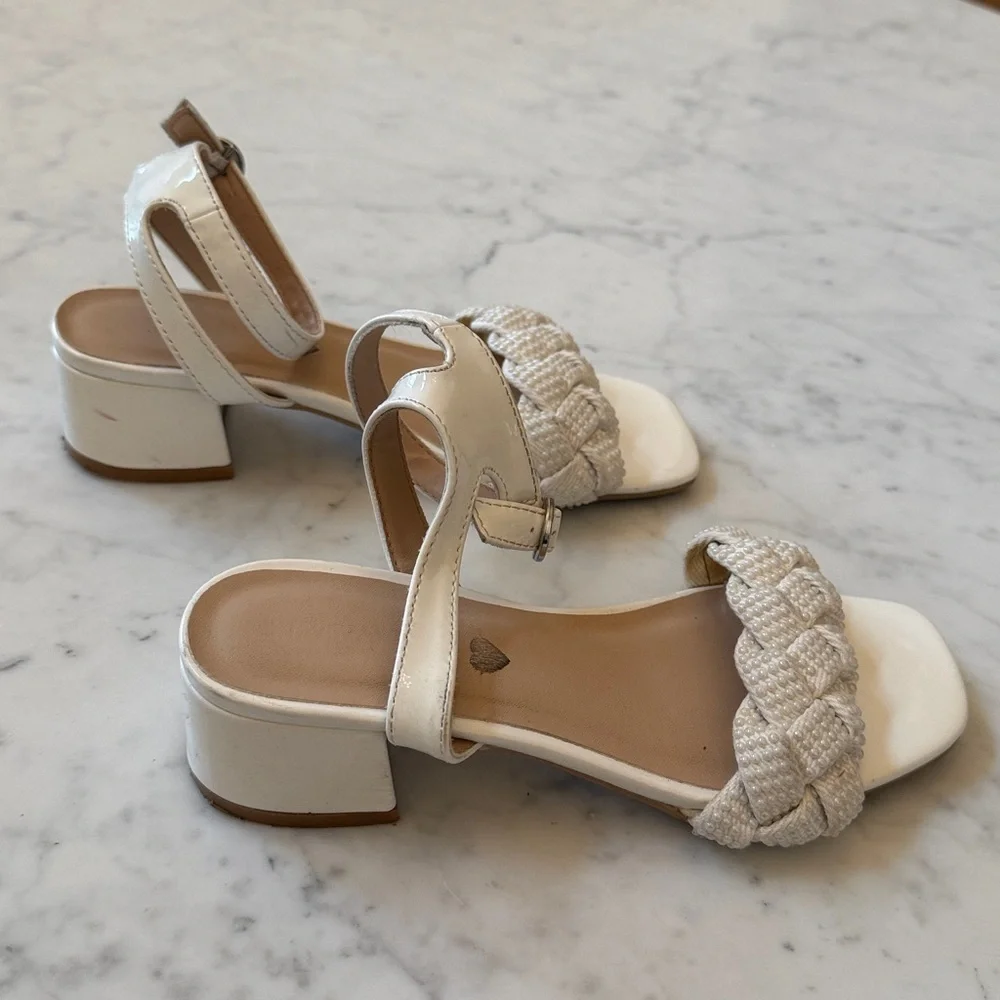 Steve Madden Joppal Girls Sandals Size 2 White Braided Strap Dress Shoes